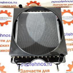 Радиатор водяной на погрузчики ZL18, ZL918 для МКПП (нижний патрубок с правой стороны, верхний патрубок с левой стороны)Fukai,Shanline, SZM, HZM, Bull SL, CTK S, Yigong, Laigong, Neo S, Neo, Viking, Frontal, ALTAY, FORWARD, Atlant 200, Grizzly GR15R