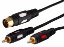 17-2512 ∙ Шнур DIN 5 Pin - 2 RCA, длина 1, 5 метра (GOLD) REXANT ∙ кратно 10 шт