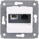 Розетка телефон/компьютер RJ45+RJ11 белая с/у IP20 Legrand CARIVA 773640